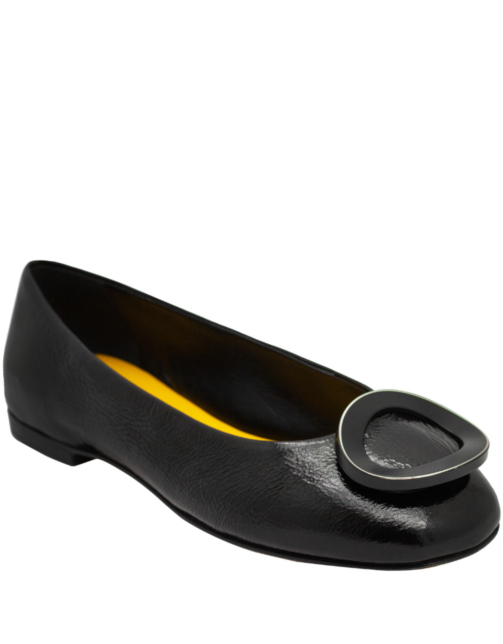 MaraBini MaraBini M12T Black Round Toe Ballerina With Ornament 1026