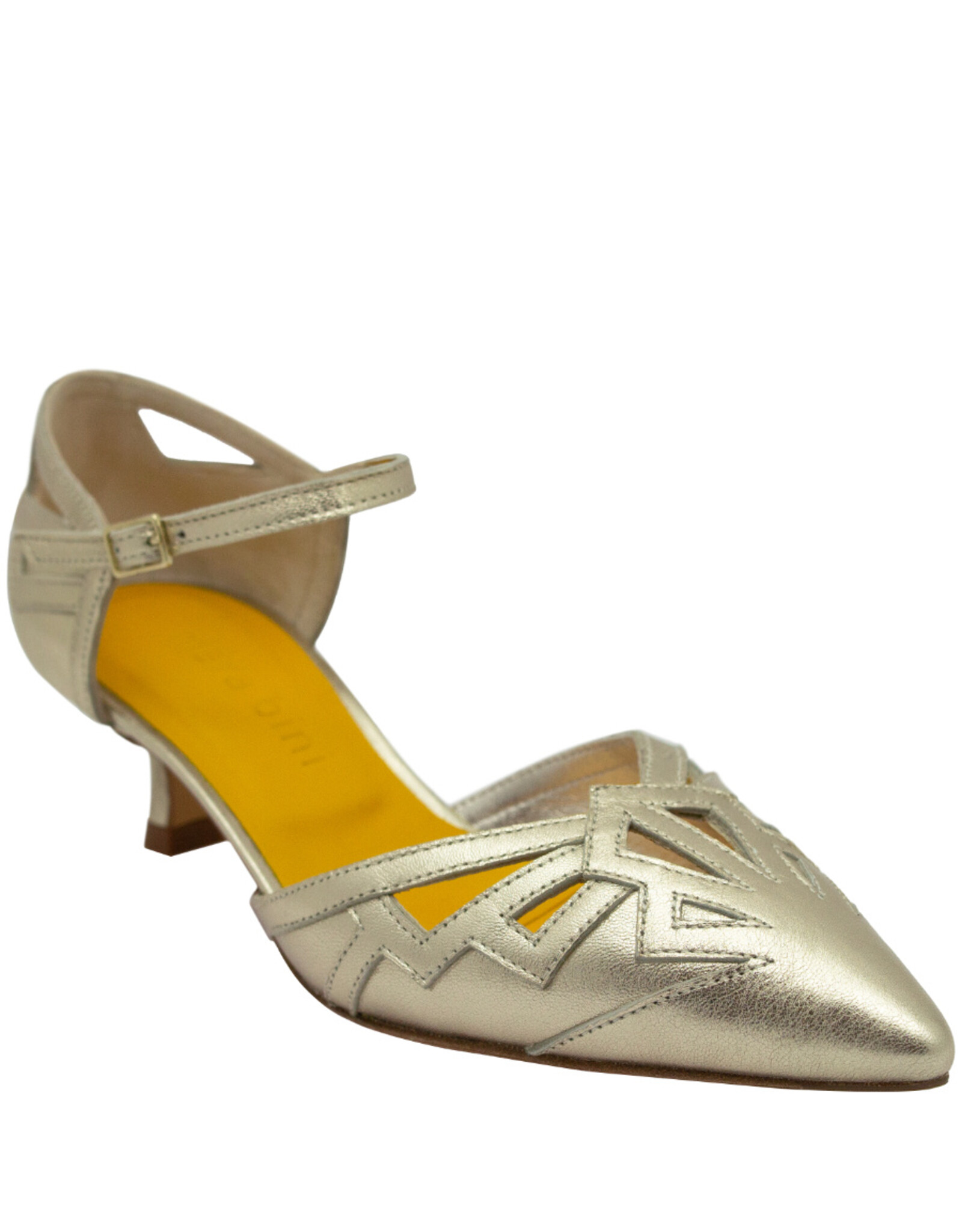 MaraBini MaraBini M13A Gold Mary Jane Point Toe 1030