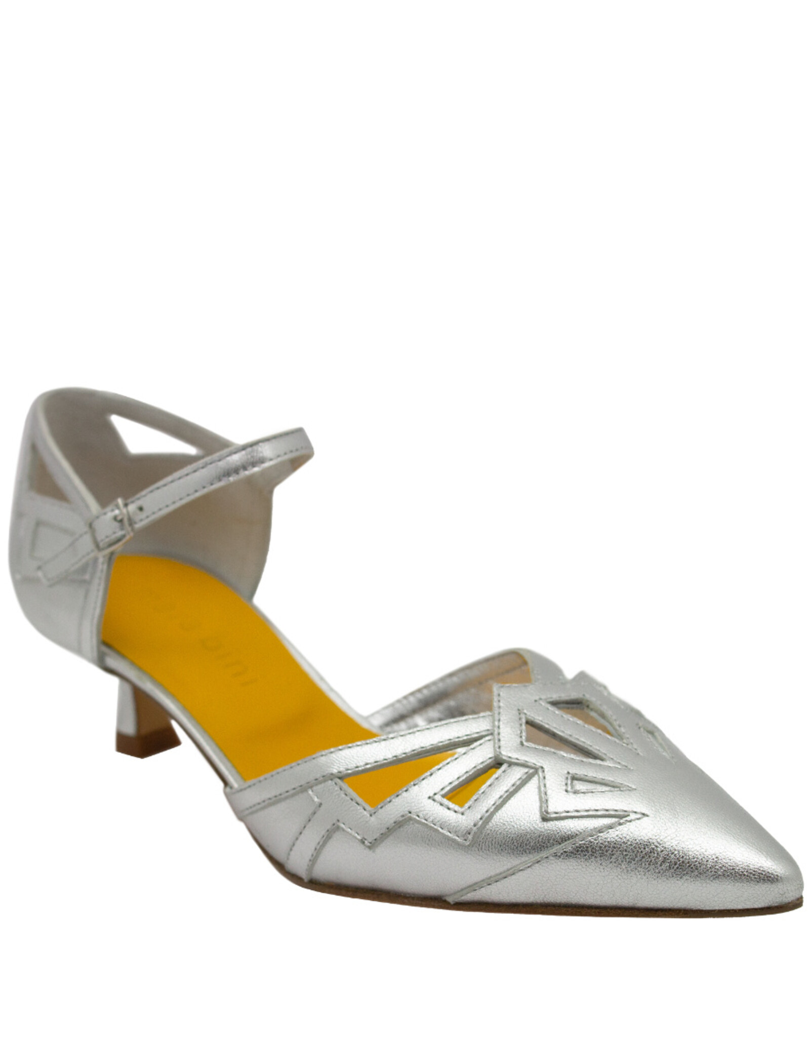 MaraBini MaraBini M13B Silver Mary Jane Point Toe 1030