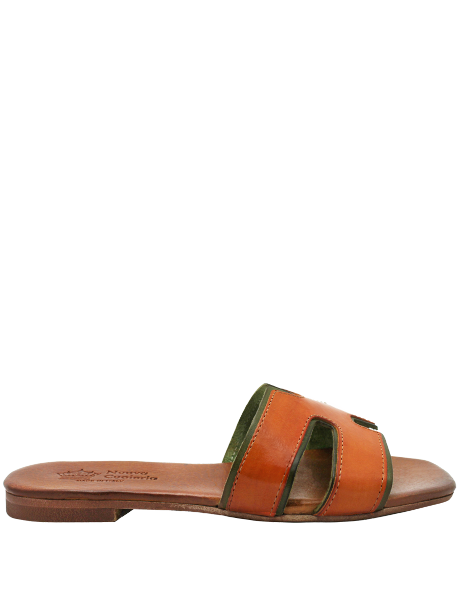 Nuova Nuova N2V Orange/ Green Bico Flat Mule Kye