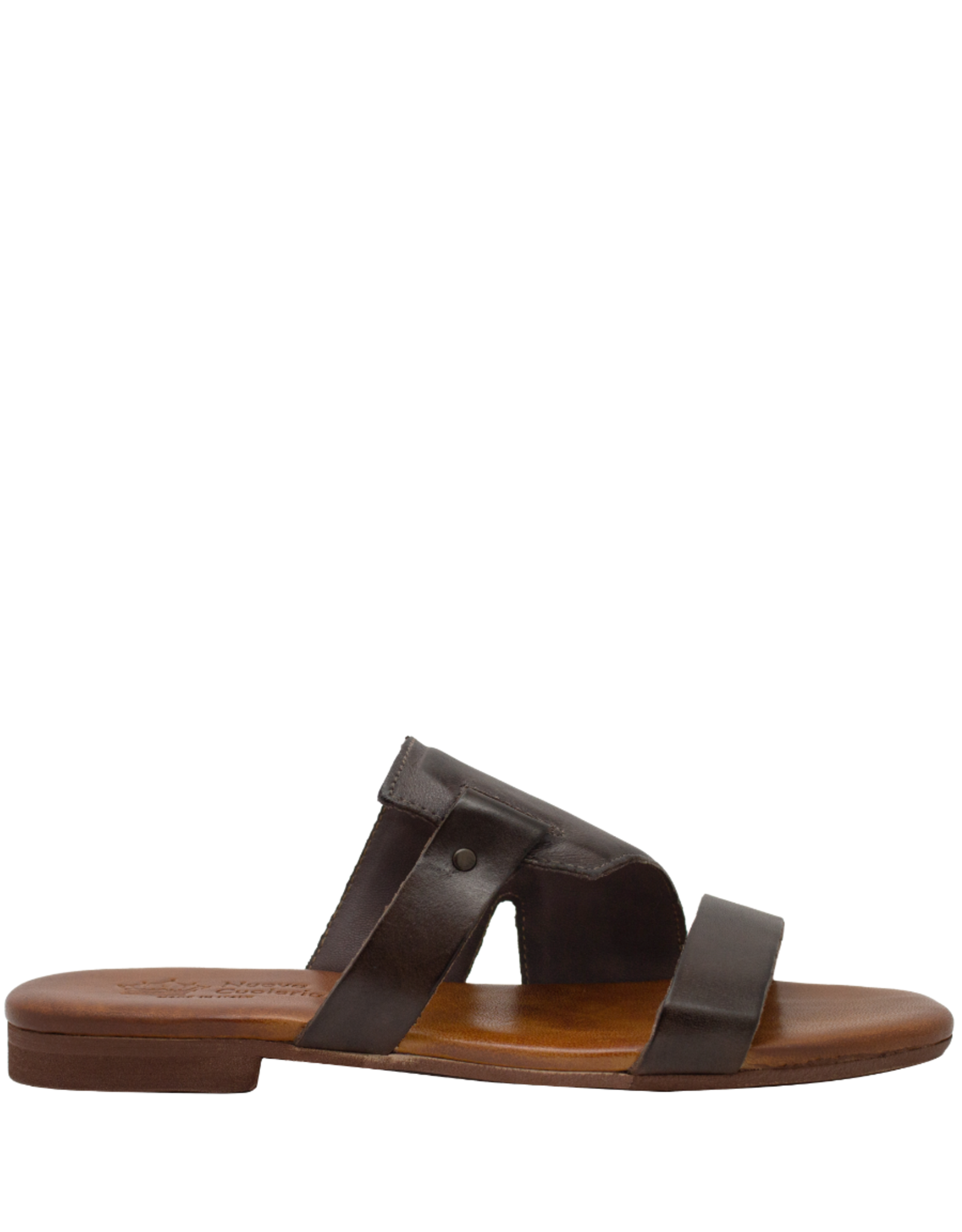 Nuova Nuova N3B Brown Asymetric Flat Mule Bella