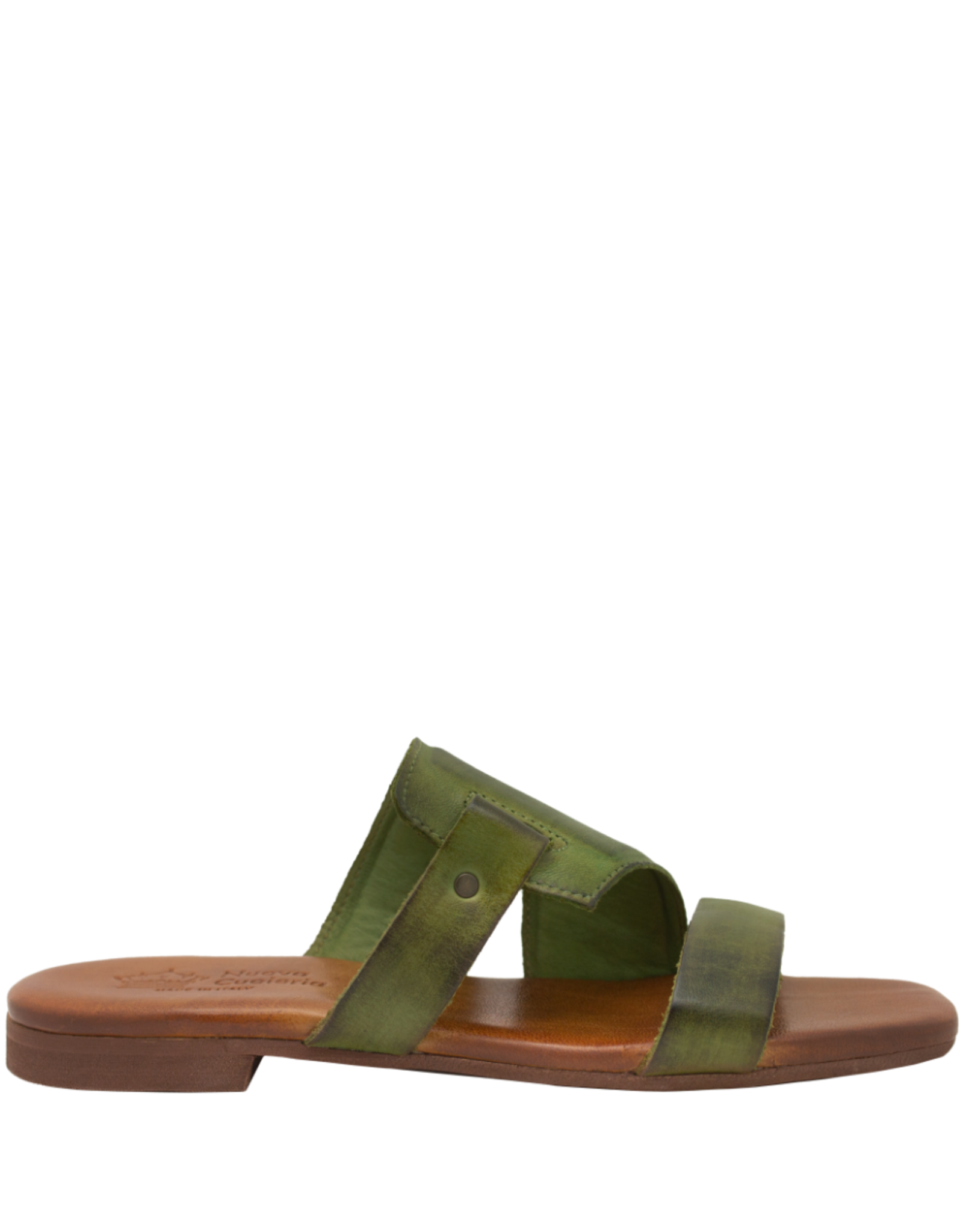 Nuova Nuova N3C Olive Asymetric Flat Mule Bella