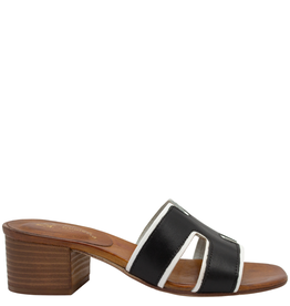 Nuova Nuova N3G Black W/ White Black  Heel Mule Celia