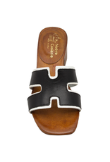 Nuova Nuova N3G Black W/ White Black  Heel Mule Celia