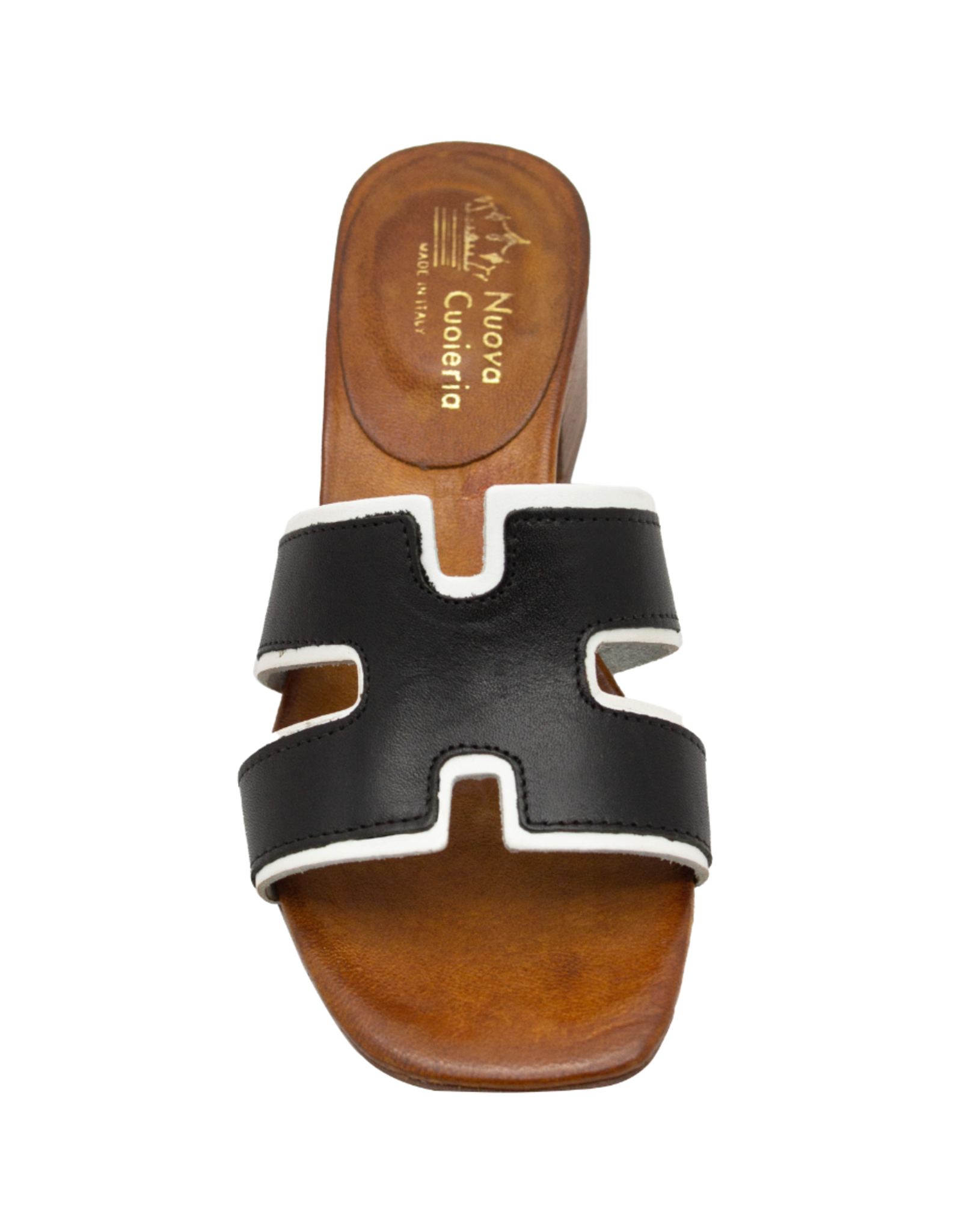 Nuova Nuova N3G Black W/ White Black  Heel Mule Celia