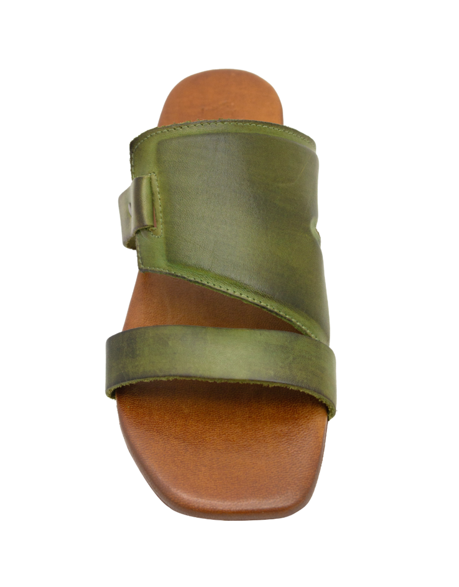 Nuova Nuova N3C Olive Asymetric Flat Mule Bella