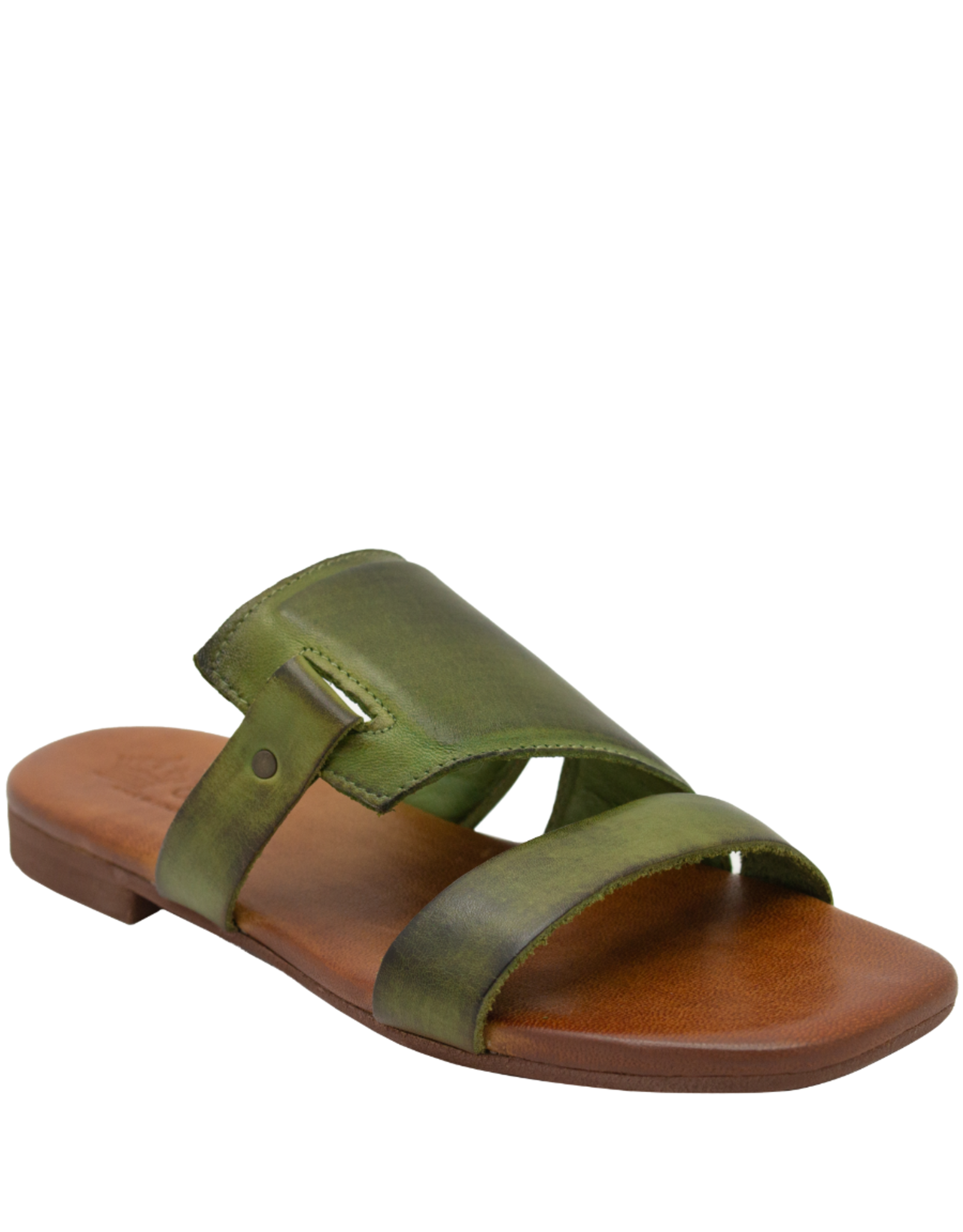 Nuova Nuova N3C Olive Asymetric Flat Mule Bella