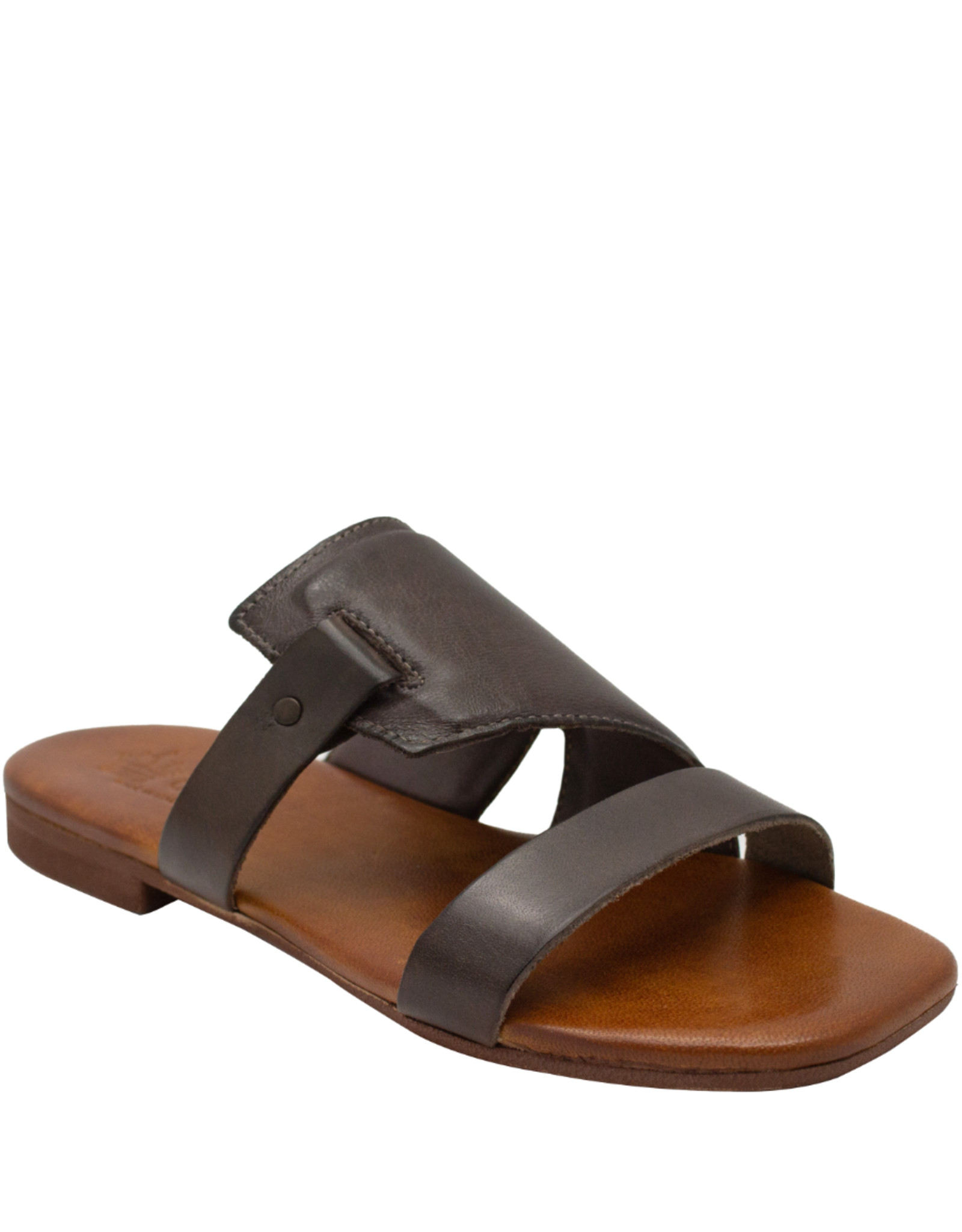 Nuova Nuova N3B Brown Asymetric Flat Mule Bella