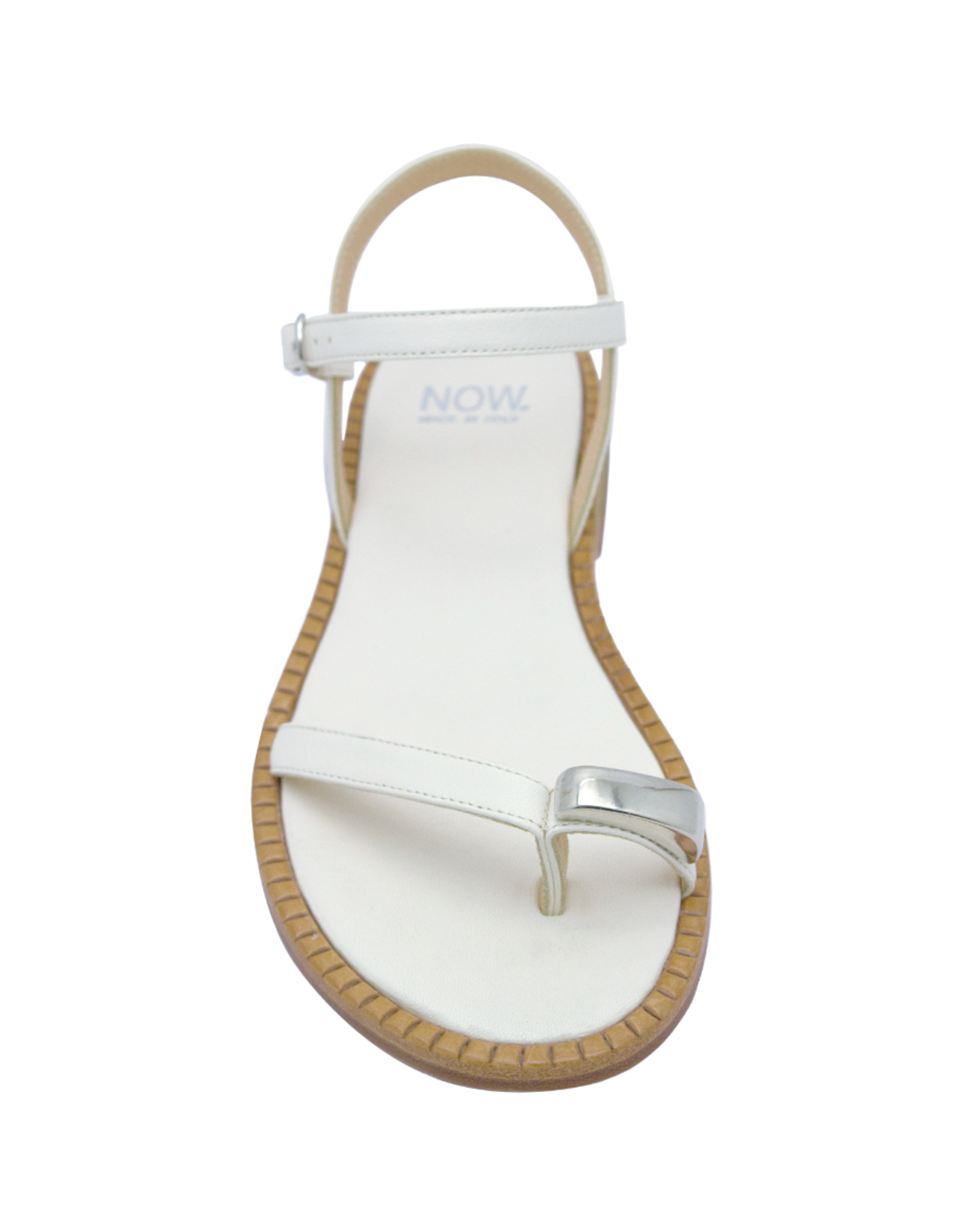 Now Now N46B White Asymmetric Strap Sandal 9191