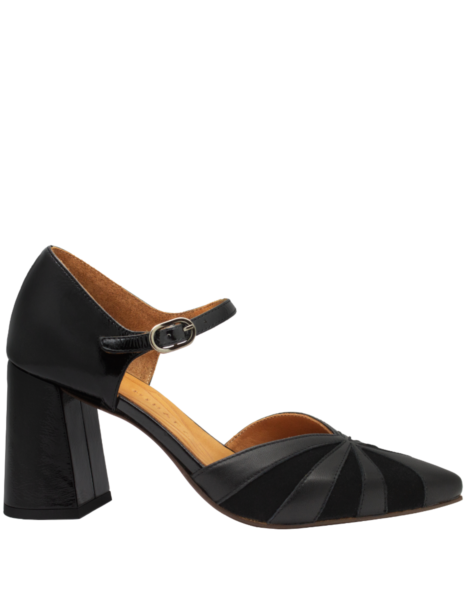 ChieMihara ChieMihara CM3B Black Buckled Pump With Suede Loly