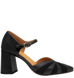 ChieMihara ChieMihara CM3B Black Buckled Pump With Suede Loly