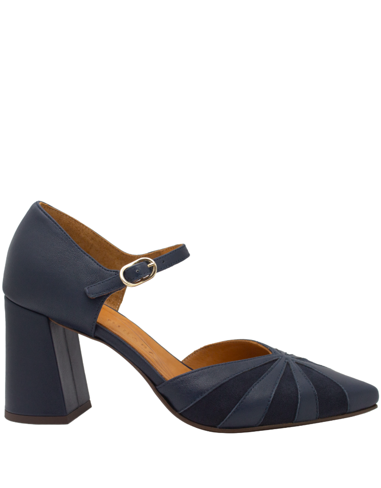 ChieMihara ChieMihara CM3C Navy Buckled Pump With Suede Loly