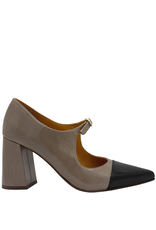 ChieMihara ChieMihara CM3D Taupe With Black High Heel Pump Sita