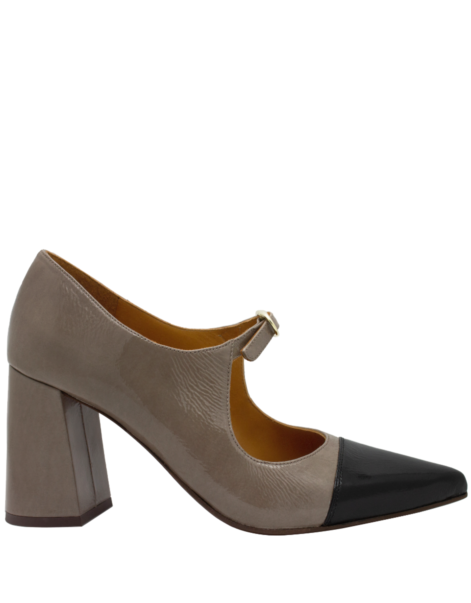 ChieMihara ChieMihara CM3D Taupe With Black High Heel Pump Sita