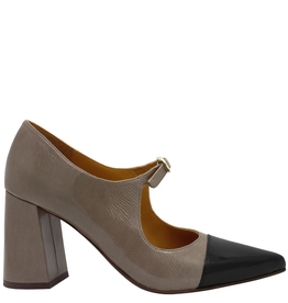 ChieMihara ChieMihara CM3D Taupe With Black High Heel Pump Sita