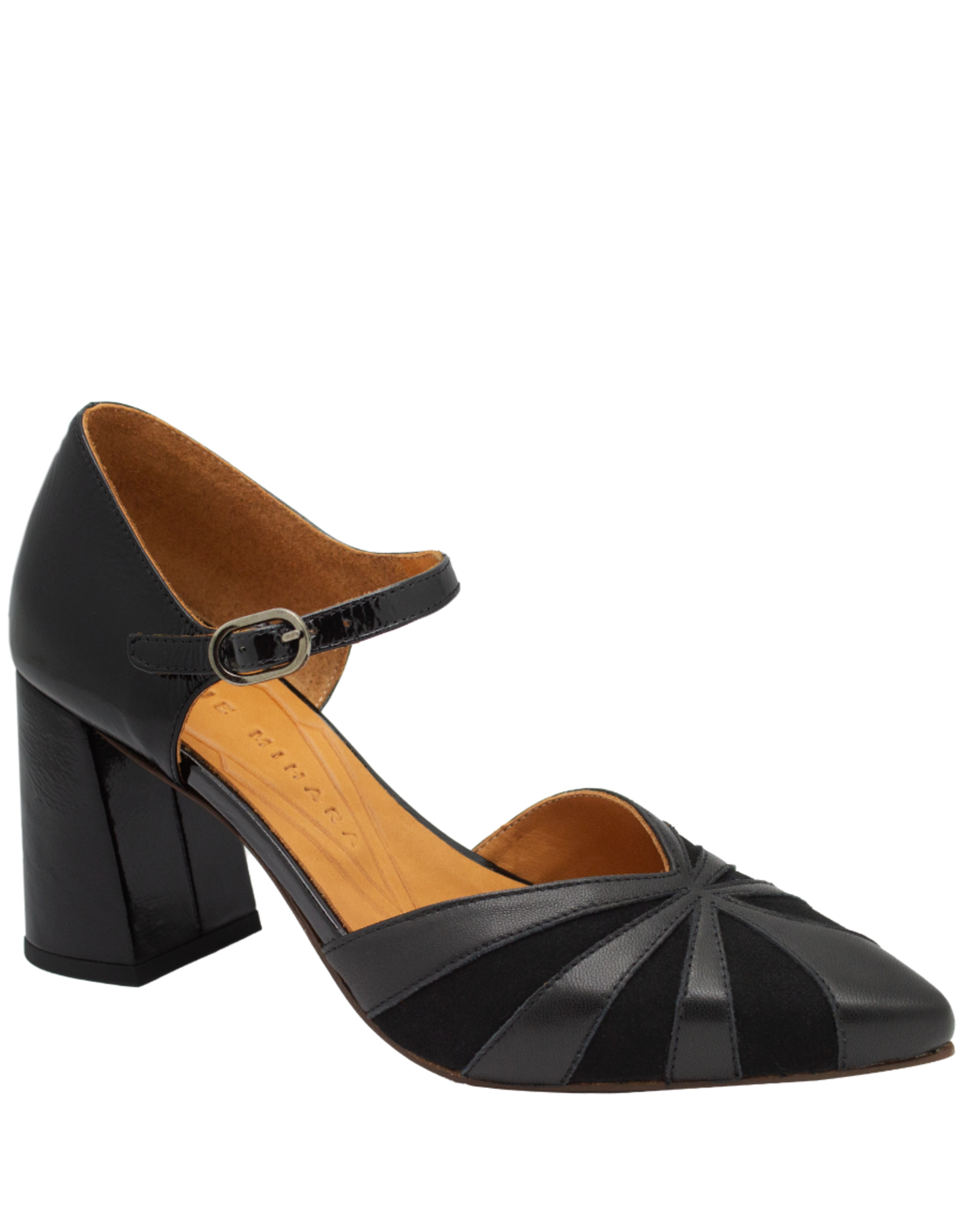 ChieMihara ChieMihara CM3B Black Buckled Pump With Suede Loly