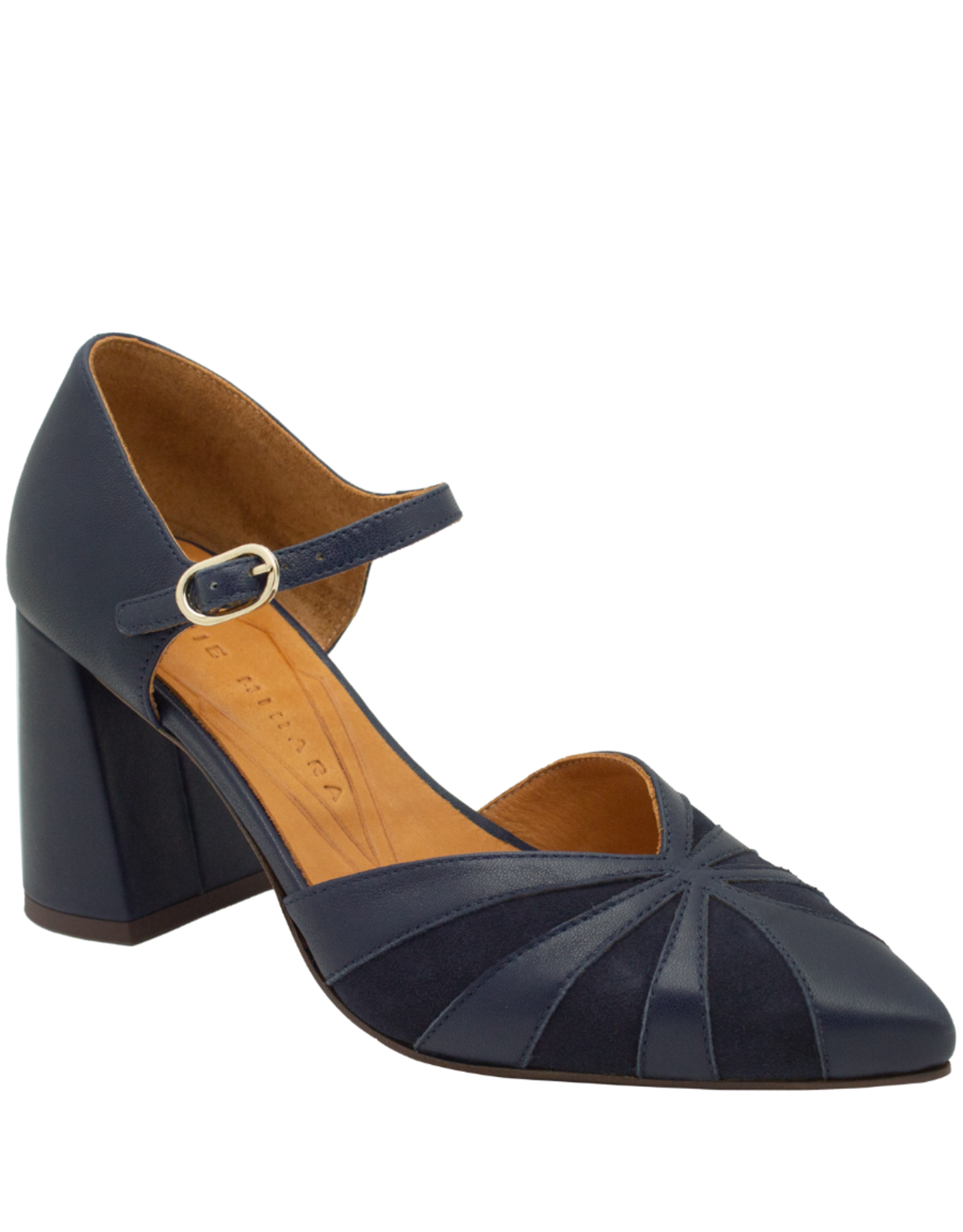 ChieMihara ChieMihara CM3C Navy Buckled Pump With Suede Loly