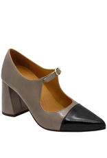 ChieMihara ChieMihara CM3D Taupe With Black High Heel Pump Sita