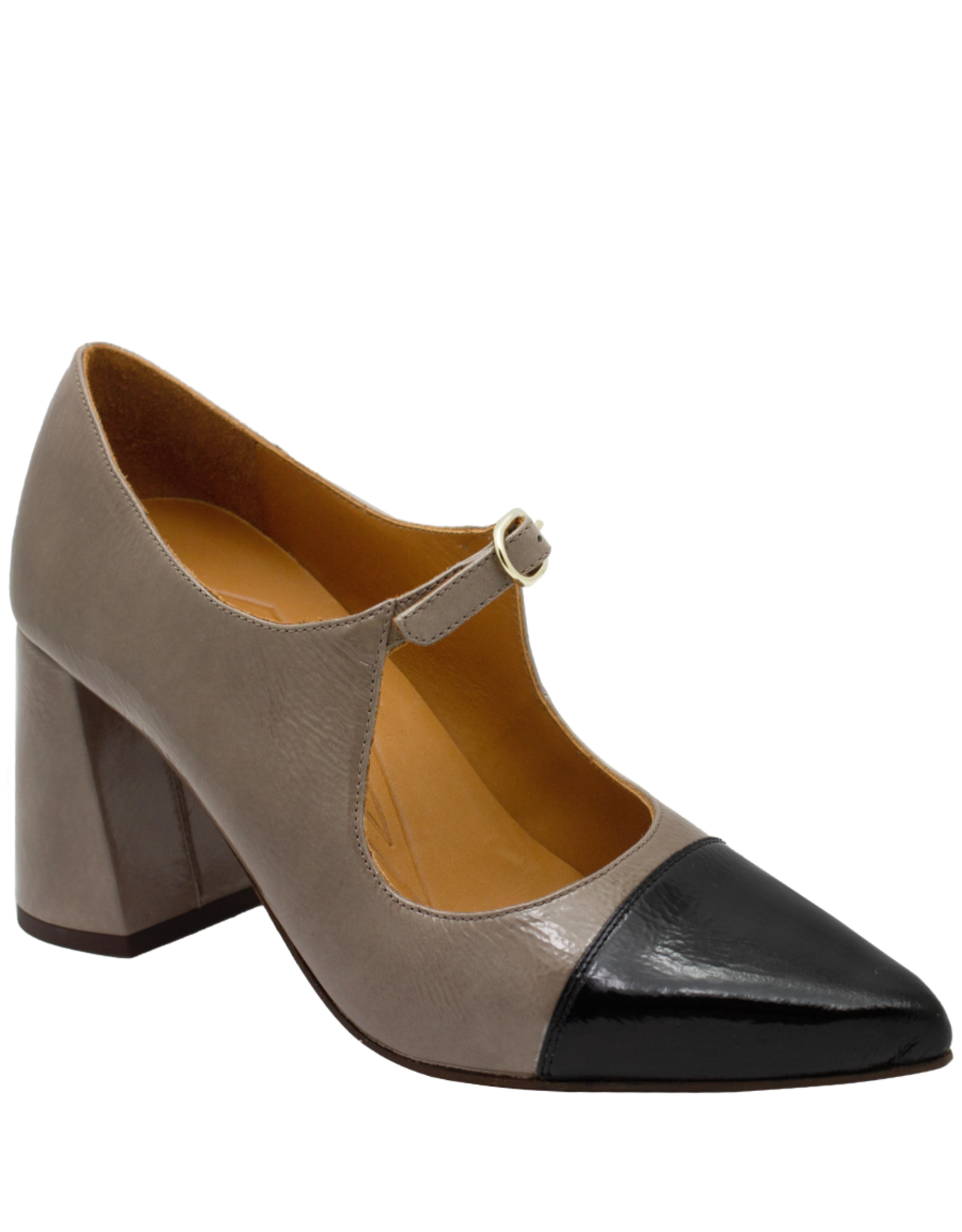 ChieMihara ChieMihara CM3D Taupe With Black High Heel Pump Sita