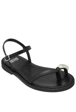 Now Now N46A Black Asymmetric Strap Sandal 9191
