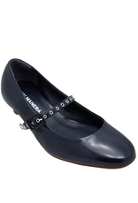 Halmanera Halmanera H48X Navy Mary Jane With Kitten Heel 4004