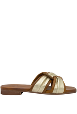 Nuova Nuova N2F Metal With Tan Cross  Mule 5054