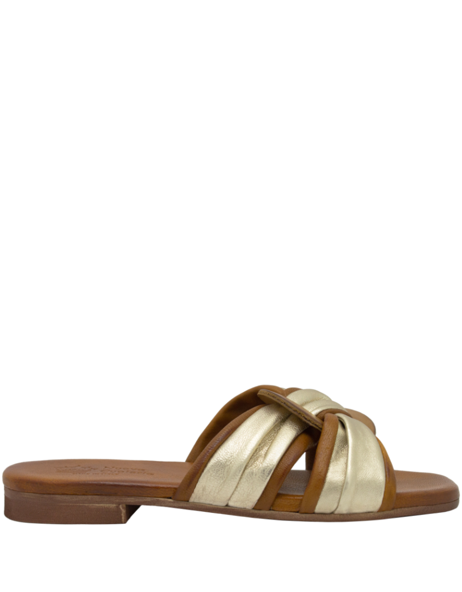 Nuova Nuova N2F Metal With Tan Cross  Mule 5054