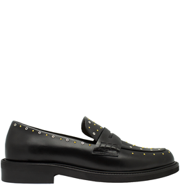 MaraBini MaraBini M13I Black Calf Loafer With Studs 1035