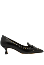 MaraBini MaraBini M13R Black Studed Kitten Heel Pump 1040