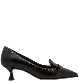 MaraBini MaraBini M13R Black Studed Kitten Heel Pump 1040