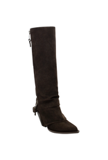 ElenaIachi ElenaIachi EI59V  Brown Suede Knee Boot OutsideZipper 4493