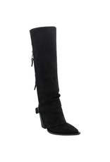 ElenaIachi ElenaIachi EI59U Black Suede Knee Boot OutsideZipper 4493
