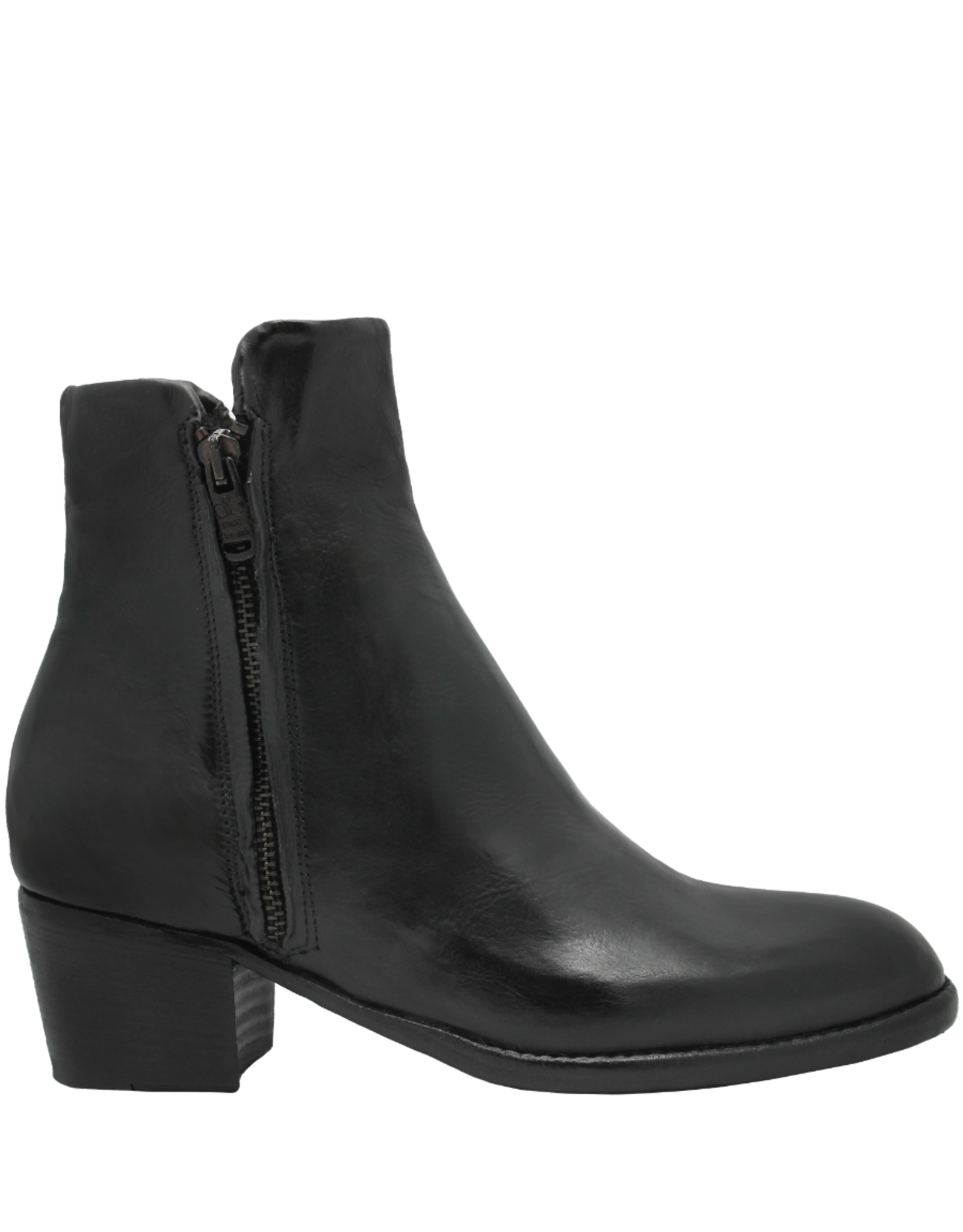 King King K1D Black Double Zipper Ankle Boot 5245