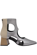 OtherWoman OW1H Silver Cut Out Ankle Boot 1051