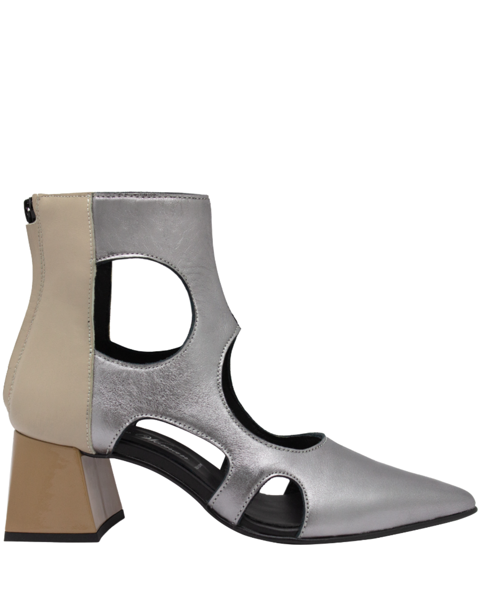 OtherWoman OW1H Silver Cut Out Ankle Boot 1051