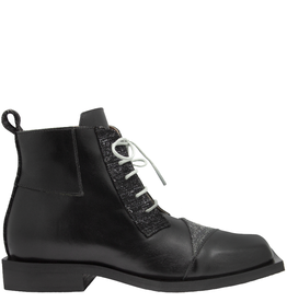 LeBohemien LeBohemien B3A Black Multi Texture Lace-Up Boot BaBa