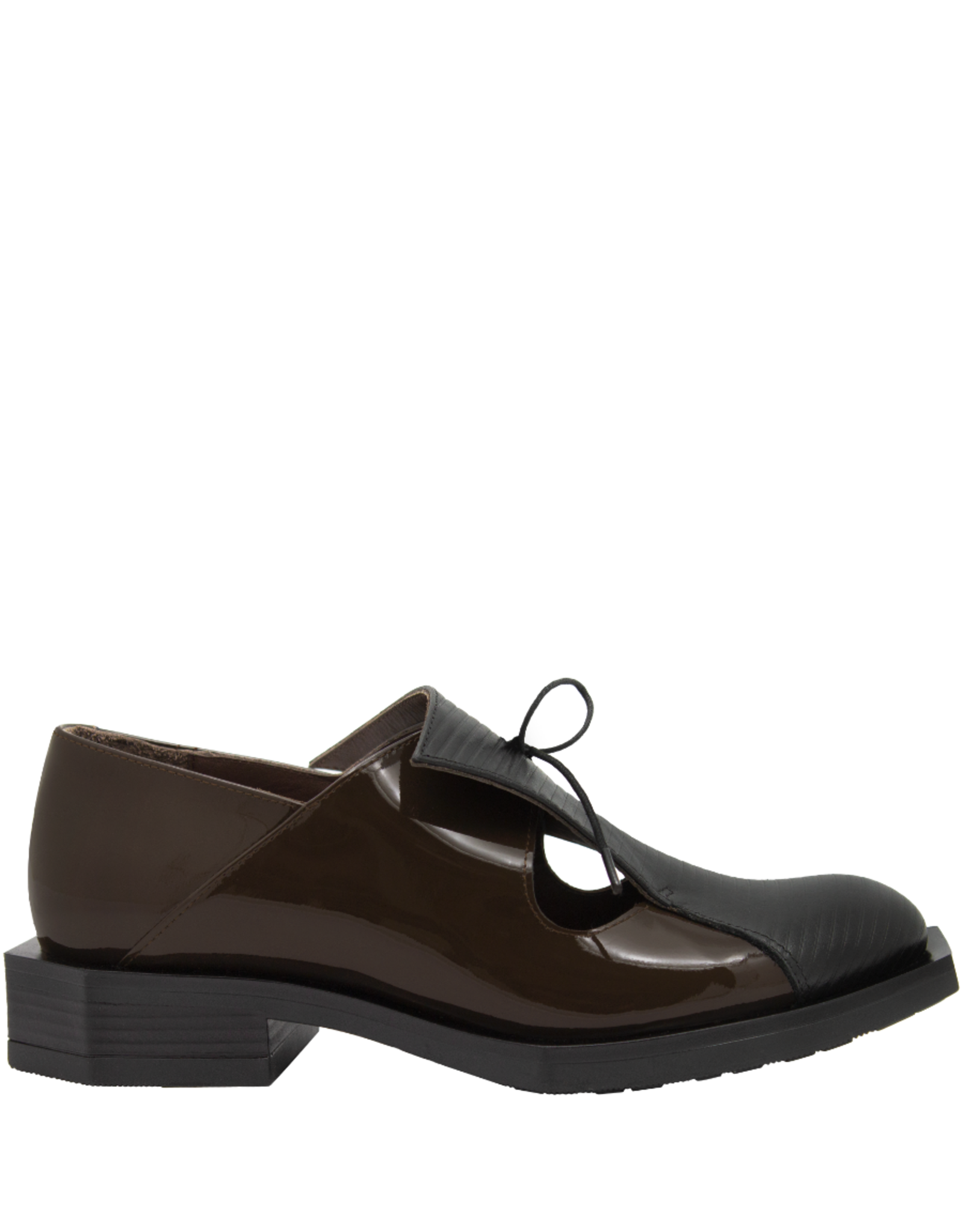 LeBohemien LeBohemien LB3E Brown Patent Oxford With Black Lasir Oxford Luck