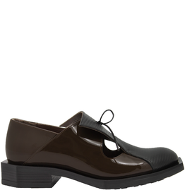 LeBohemien LeBohemien LB3E Brown Patent Oxford With Black Lasir Oxford Luck