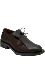 LeBohemien LeBohemien LB3E Brown Patent Oxford With Black Lasir Oxford Luck