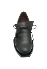LeBohemien LeBohemien LB3E Brown Patent Oxford With Black Lasir Oxford Luck