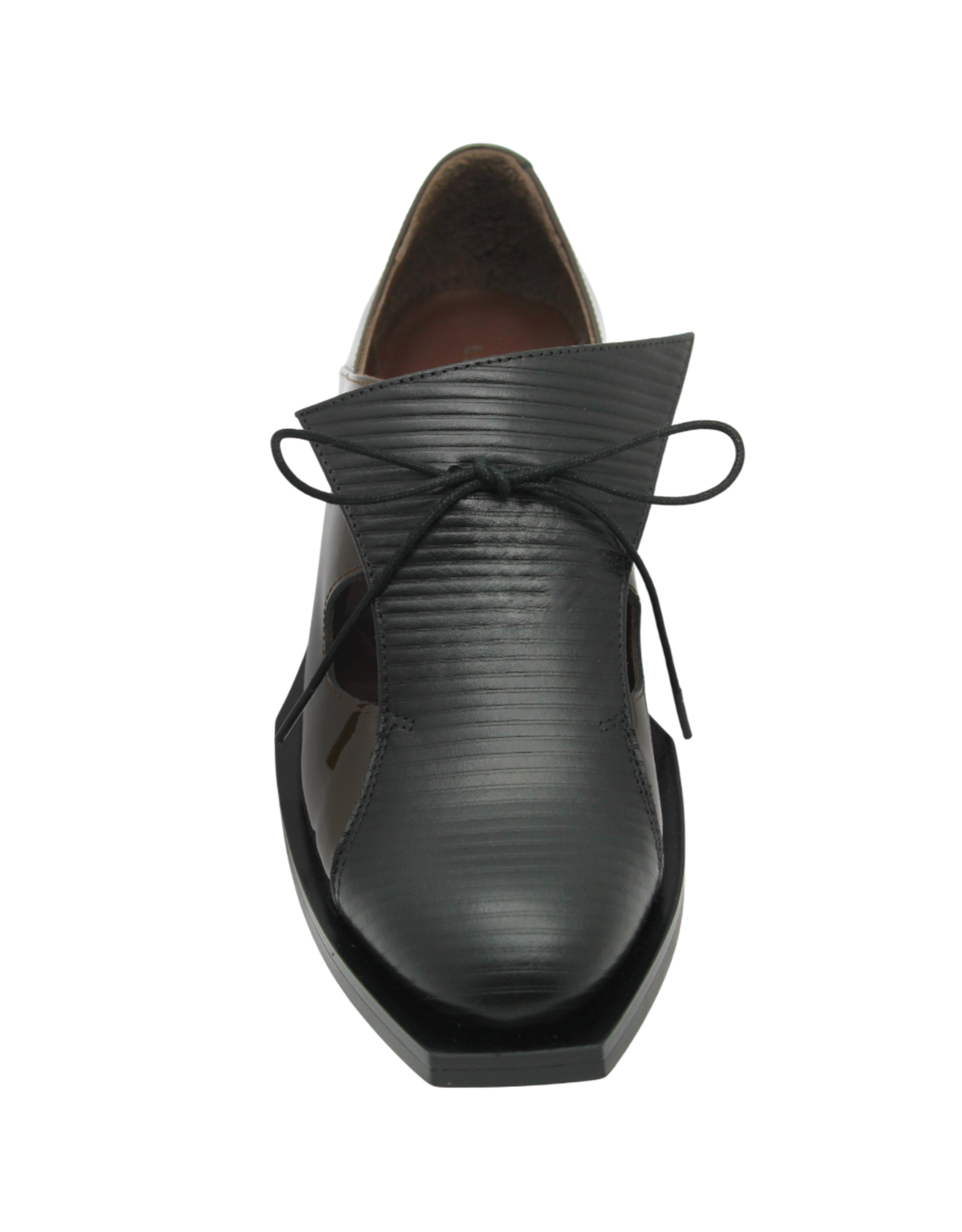 LeBohemien LeBohemien LB3E Brown Patent Oxford With Black Lasir Oxford Luck
