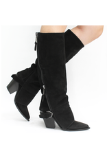 ElenaIachi ElenaIachi EI59U Black Suede Knee Boot OutsideZipper 4493