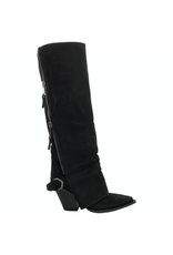 ElenaIachi ElenaIachi EI59U Black Suede Knee Boot OutsideZipper 4493