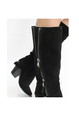 ElenaIachi ElenaIachi EI59U Black Suede Knee Boot OutsideZipper 4493