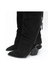 ElenaIachi ElenaIachi EI59U Black Suede Knee Boot OutsideZipper 4493