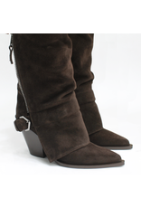 ElenaIachi ElenaIachi EI59V  Brown Suede Knee Boot OutsideZipper 4493