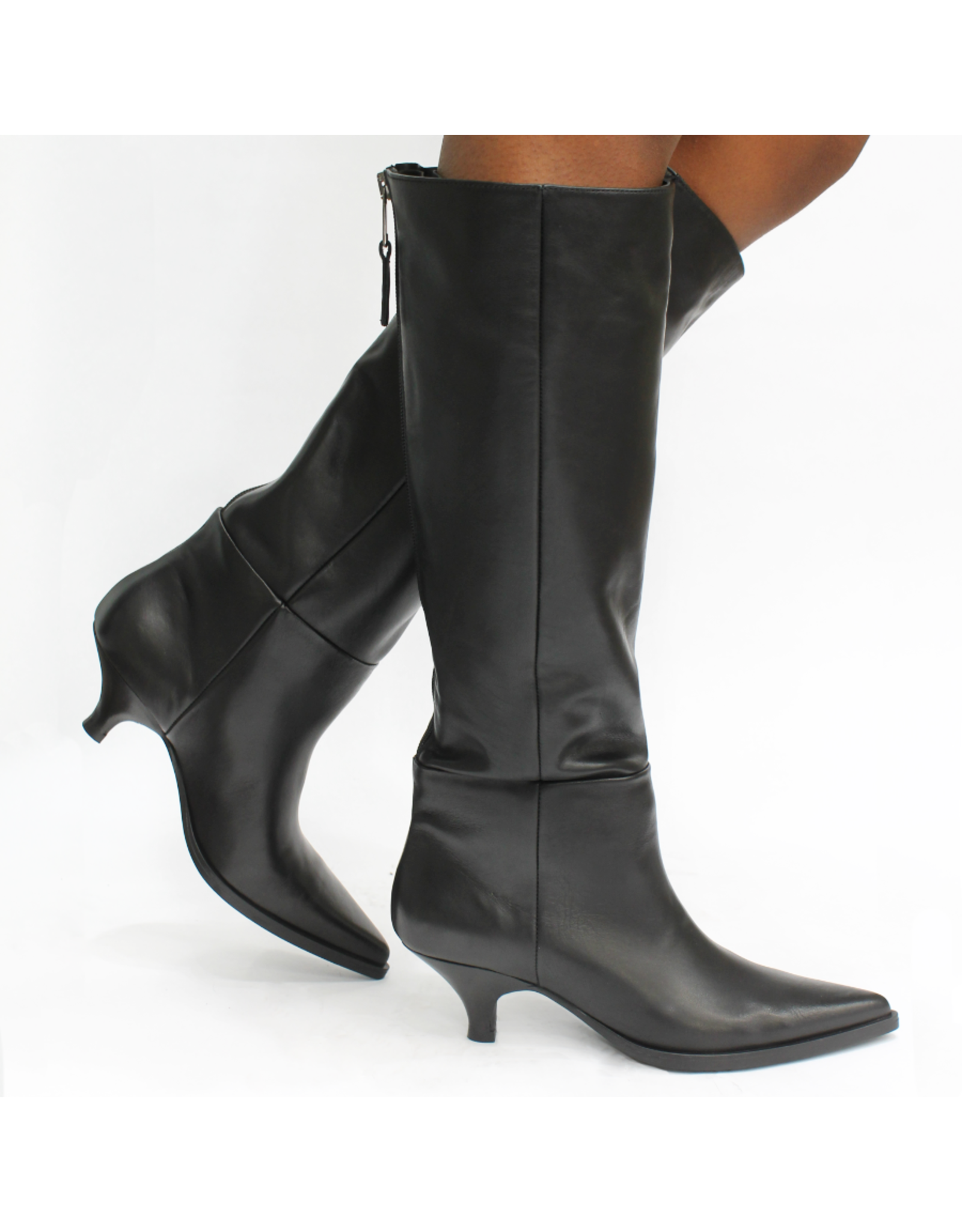 ElenaIachi ElenaIachi EI59S Black Knee Boot With Back Zipper 4351