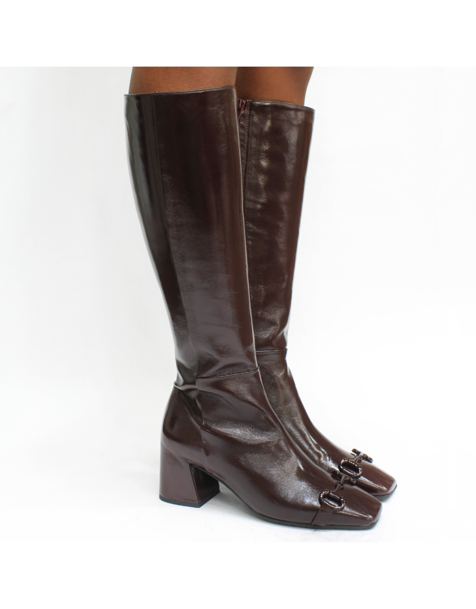 MaraBini MaraBini M13W Wine Glaze Knee Boot With Bit 1043