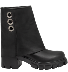 Now Now N47 Black Nappa Cuff Boot With Tread Sole 9252