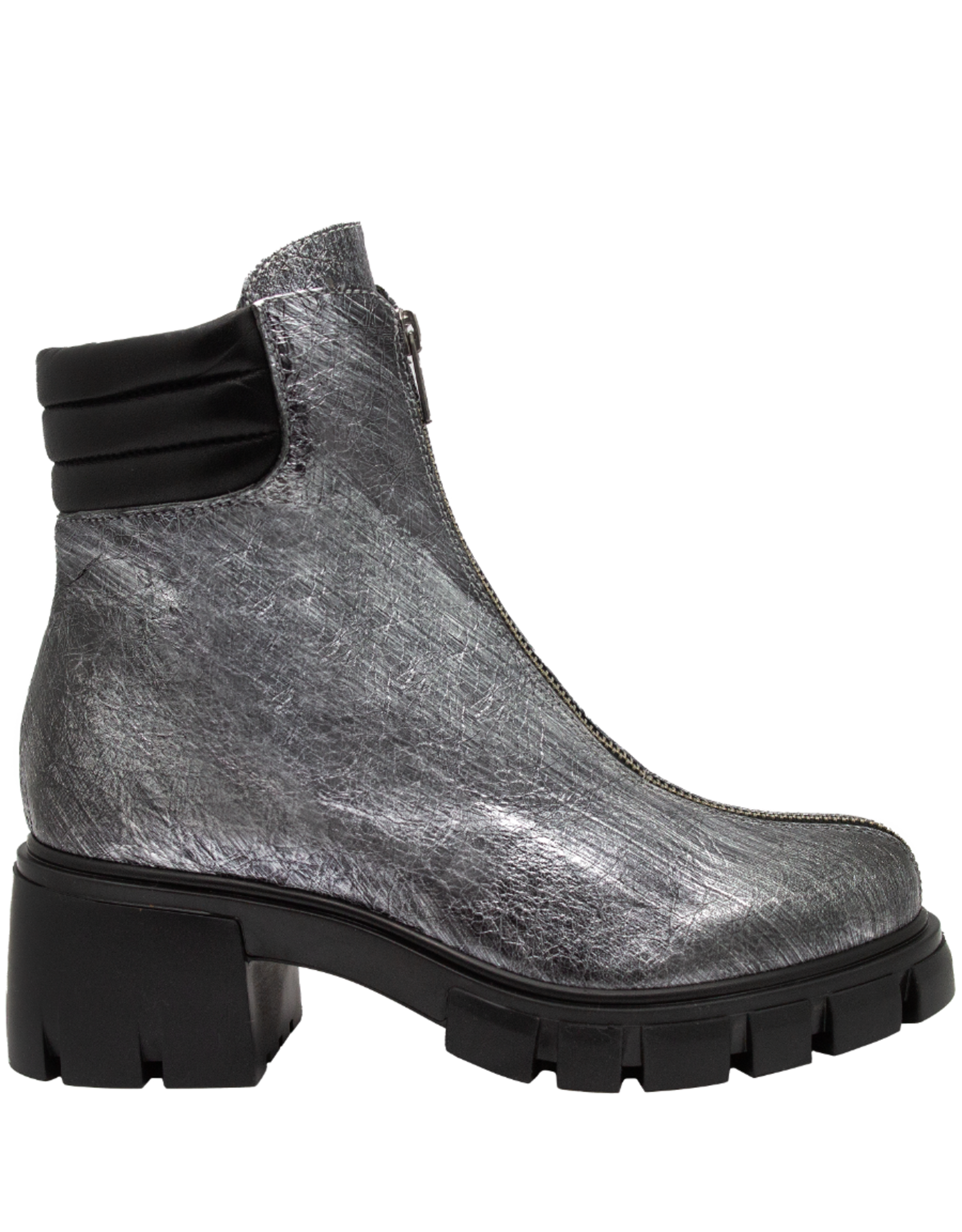 Now Now N47C Silver Crackle Tread Sole W? Top Zipper 9254